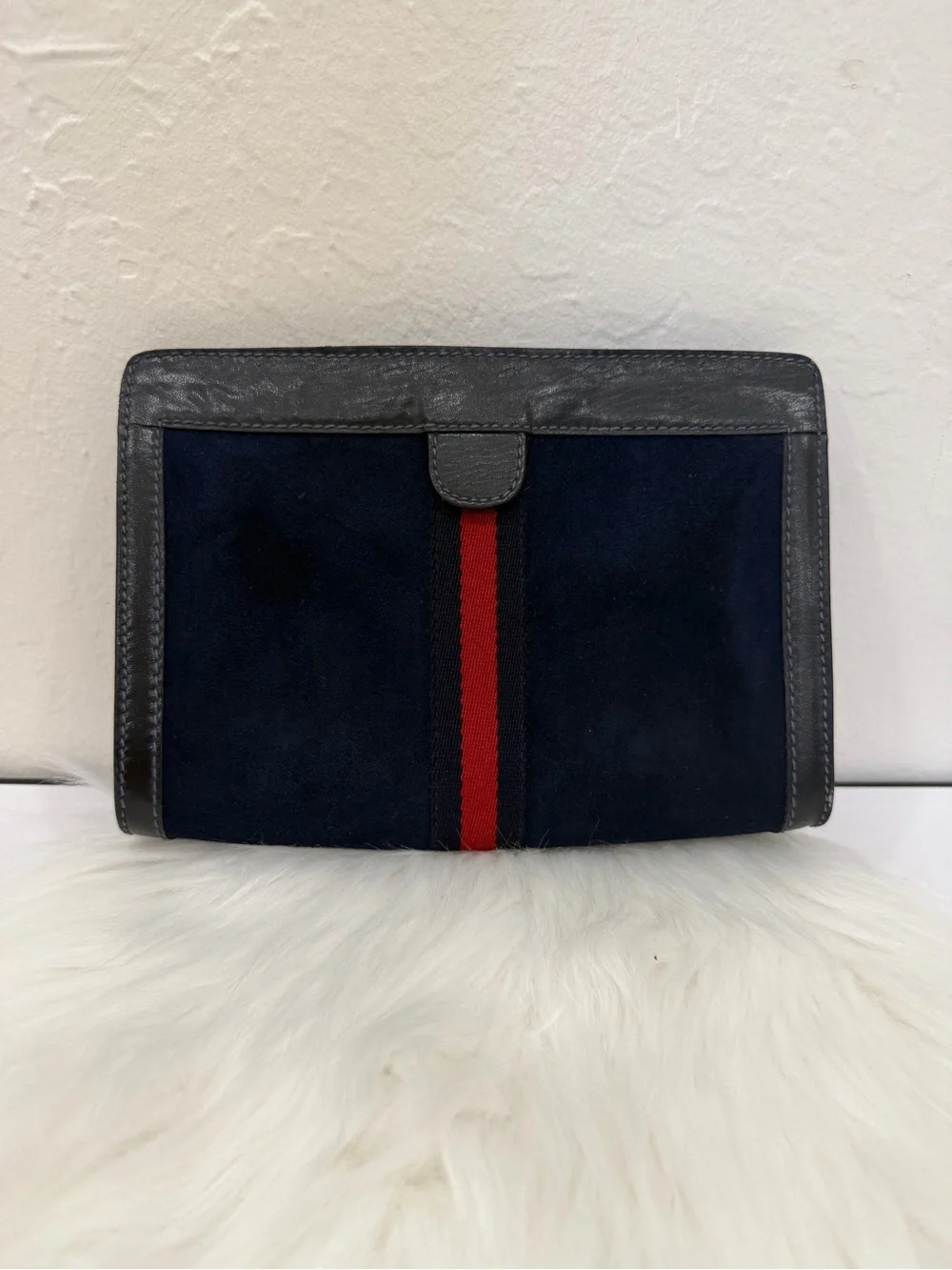 Vintage Gucci Parfum Sherry line Suede Small clutch Bag